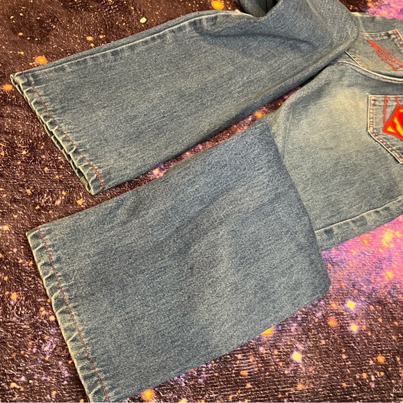 Luv It 1978 Superman Kids Jeans Size 12 Slim Vintage Unisex Embroidered DC Heros - Picture 9 of 16